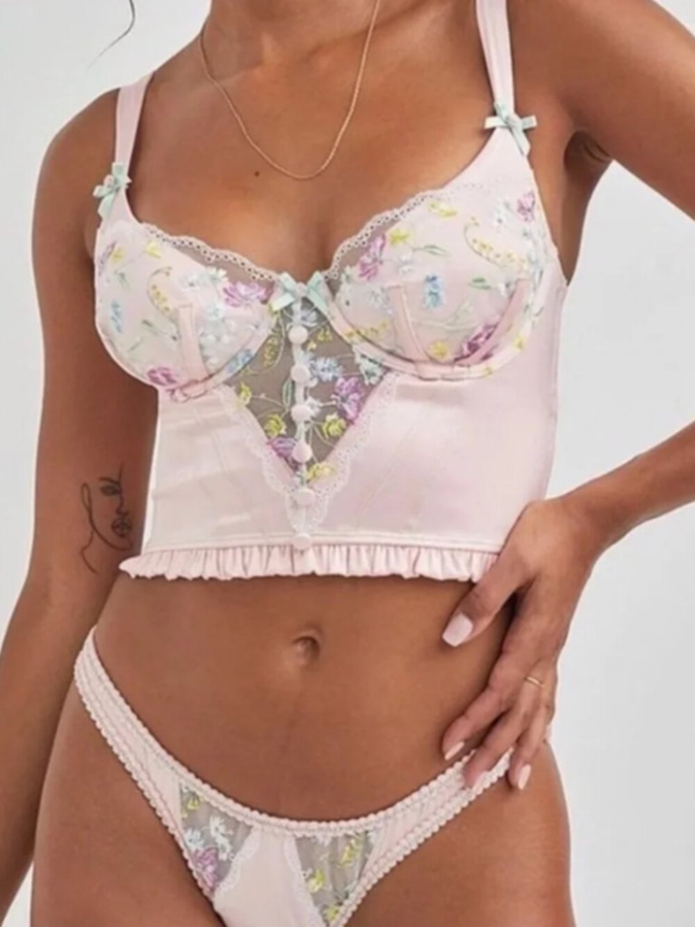 For Love and Lemons Lingerie Panty Bra/Corset Set